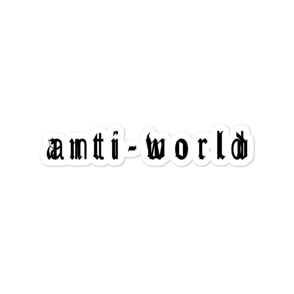 "Anti-World" Text Logo Bubble-Free Stickers